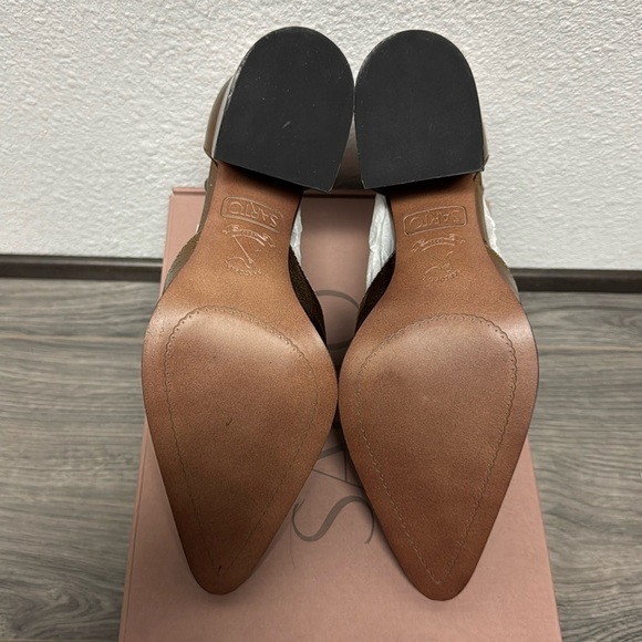 Franco Sarto Diona Ankle Strap Pump In Bronze Leather - Picture 3 of 8